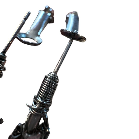 Vintage Metal Work 2” Silver Hoop Earrings - Picture 9 of 14